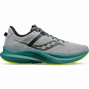 Men's Saucony Tempus Running Shoes Grey / Green | UAE S30571-B54