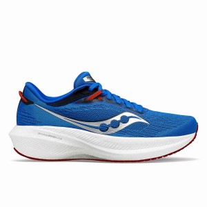 Men's Saucony Triumph 21 Running Shoes Deep Blue / Silver | UAE S04859-D48