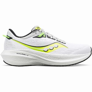 Men's Saucony Triumph 21 Running Shoes White / Green | UAE S10946-B69