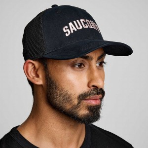 Men's Saucony Trucker Hats Black | UAE S35127-J57