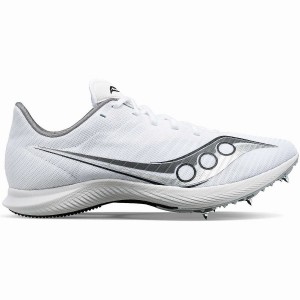 Men's Saucony Velocity MP Track Spikes White / Silver | UAE S96342-G14