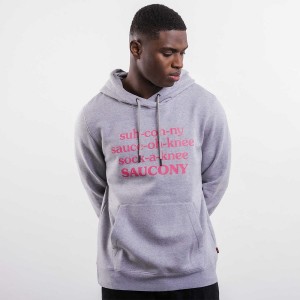 Men's Saucony X Frank Cooke Rested Hoodie Light Grey | UAE S32569-A48