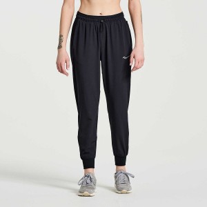 Women's Saucony Boston Woven Pants Black | UAE S51698-L95