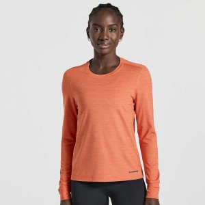 Women's Saucony Boulder Baselayer Tops Orange | UAE S48175-N93