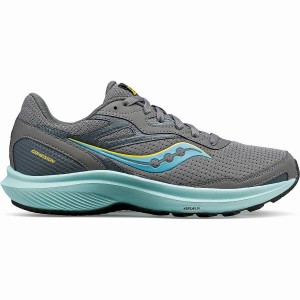 Women's Saucony Cohesion 16 Walking Shoes Grey / Turquoise | UAE S04965-G07