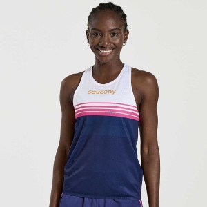 Women's Saucony Elite Singlet Tank Top Navy | UAE S09768-C49