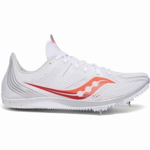 Women's Saucony Endorphin 3 Spike Track Spikes White / Red | UAE S21863-L39