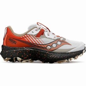 Women's Saucony Endorphin Edge Trail Running Shoes White / Orange | UAE S68453-U41