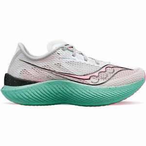 Women's Saucony Endorphin Pro 3 Running Shoes White / Pink | UAE S69385-Z90