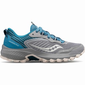 Women's Saucony Excursion TR15 Trail Running Shoes Grey / Blue | UAE S47283-G07