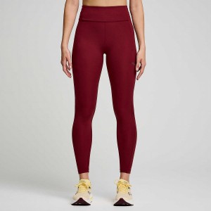 Women's Saucony Fortify 7/8 Tight Red | UAE S73580-K71