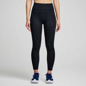 Women's Saucony Fortify Crop Tight Black | UAE S82356-P59