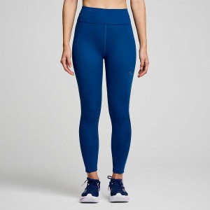 Women's Saucony Fortify Crop Tight Indigo | UAE S96170-U87