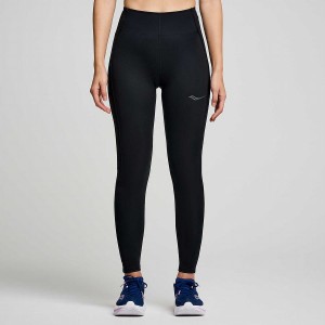 Women's Saucony Fortify Viz Tight Black | UAE S67039-L31