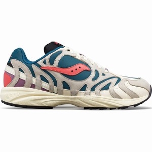 Women's Saucony Grid Azura 2000 Midnight Swimming Sneakers Beige / Green | UAE S73165-S06