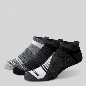 Women's Saucony Inferno Merino Wool Blend No Show 3-Pack Socks Grey | UAE S19567-U69