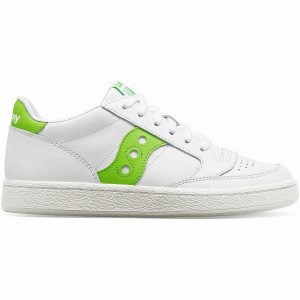 Women's Saucony Jazz Court PU Sneakers White / Green | UAE S80172-U69