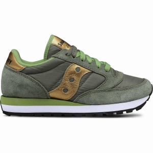 Women's Saucony Jazz Original Sneakers Olive / Gold | UAE S61592-A97