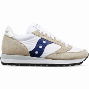 Women's Saucony Jazz Original Sneakers White / Navy | UAE S09823-U90