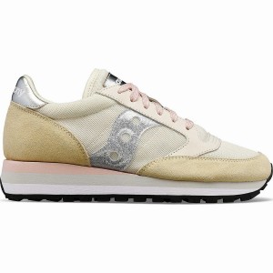 Women's Saucony Jazz Triple Sneakers Beige / Silver | UAE S52863-X07