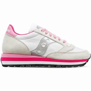 Women's Saucony Jazz Triple Sneakers White / Grey / Pink | UAE S87624-B36