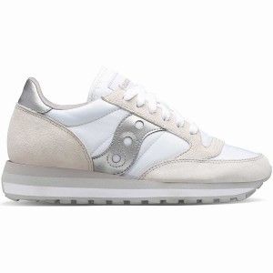 Women's Saucony Jazz Triple Sneakers White / Silver | UAE S27853-W08