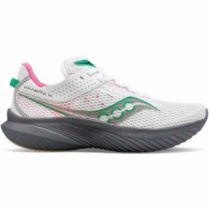 Women's Saucony Kinvara 14 Running Shoes White / Grey | UAE S30957-C31