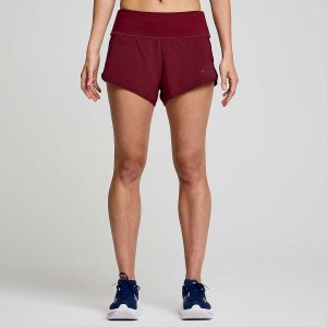 Women's Saucony Outpace 2.5" Split Shorts Red | UAE S65897-F09