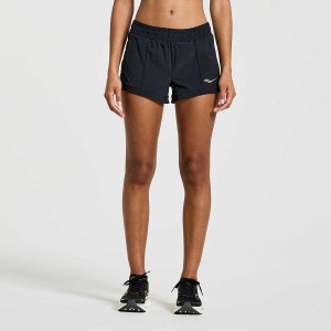 Women's Saucony Outpace 3" Shorts Black | UAE S19724-U14