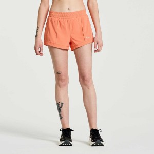 Women's Saucony Outpace 3" Shorts Orange | UAE S45367-T73