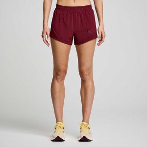 Women's Saucony Outpace 3" Shorts Red | UAE S78634-Z41