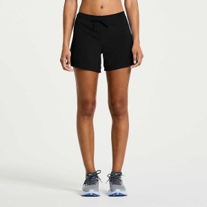 Women's Saucony Outpace 5" Shorts Black | UAE S59673-J73