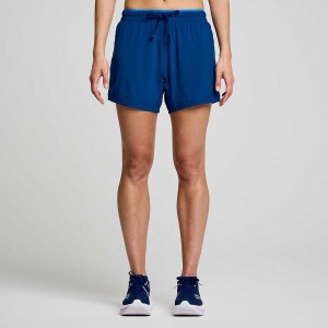 Women's Saucony Outpace 5" Shorts Indigo | UAE S18209-Q92