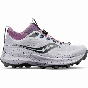 Women's Saucony Peregrine 13 ST Trail Running Shoes Purple / Grey | UAE S81307-H03