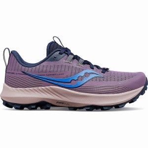 Women's Saucony Peregrine 13 Trail Running Shoes Purple / Navy | UAE S50192-J85