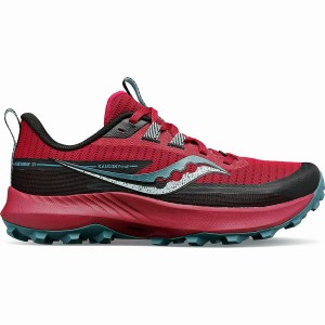 Women's Saucony Peregrine 13 Trail Running Shoes Red / Turquoise | UAE S37689-X70