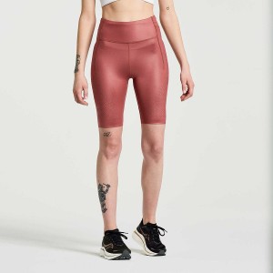 Women's Saucony Pinnacle 8" Tight Shorts Apple Butter | UAE S04865-E75