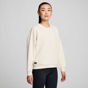 Women's Saucony Recovery Crew Sweatshirt Beige | UAE S80956-G15