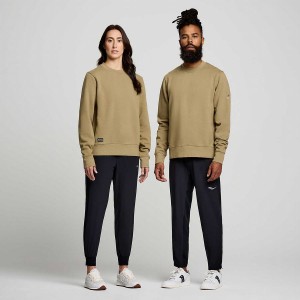 Women's Saucony Recovery Crew Sweatshirt Coffee | UAE S85062-W39