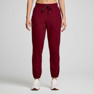 Women's Saucony Recovery Sweatpants Red | UAE S57138-X19