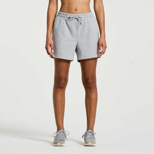 Women's Saucony Rested Sweat Shorts Light Grey | UAE S39416-H36