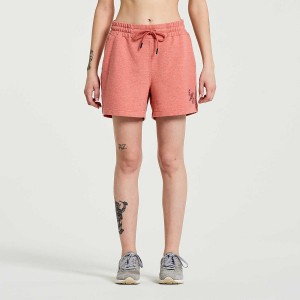 Women's Saucony Rested Sweat Shorts Soot Heather Graphic | UAE S85972-J03