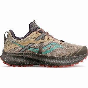 Women's Saucony Ride 15 TR Trail Running Shoes Brown / Turquoise | UAE S58347-D18