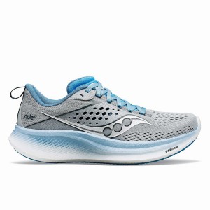 Women's Saucony Ride 17 Running Shoes Grey / Blue | UAE S40278-L07