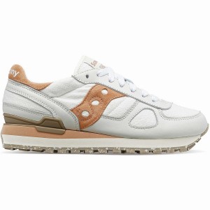 Women's Saucony Shadow Original Sneakers White / Brown | UAE S32986-J59