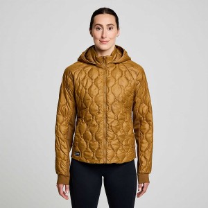 Women's Saucony Solstice Oysterpuff Jackets Brown | UAE S91502-G40