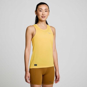 Women's Saucony Stopwatch Singlet Tank Top Gold | UAE S16259-T45