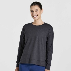 Women's Saucony Sunday Layer Tops Black | UAE S76594-J14