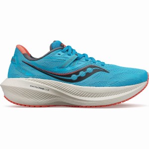 Women's Saucony Triumph 20 Running Shoes Blue / Coral | UAE S17362-C10