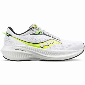 Women's Saucony Triumph 21 Running Shoes White / Green | UAE S09236-Y39